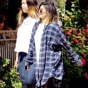 Brandy Melville Navy and White Flannel